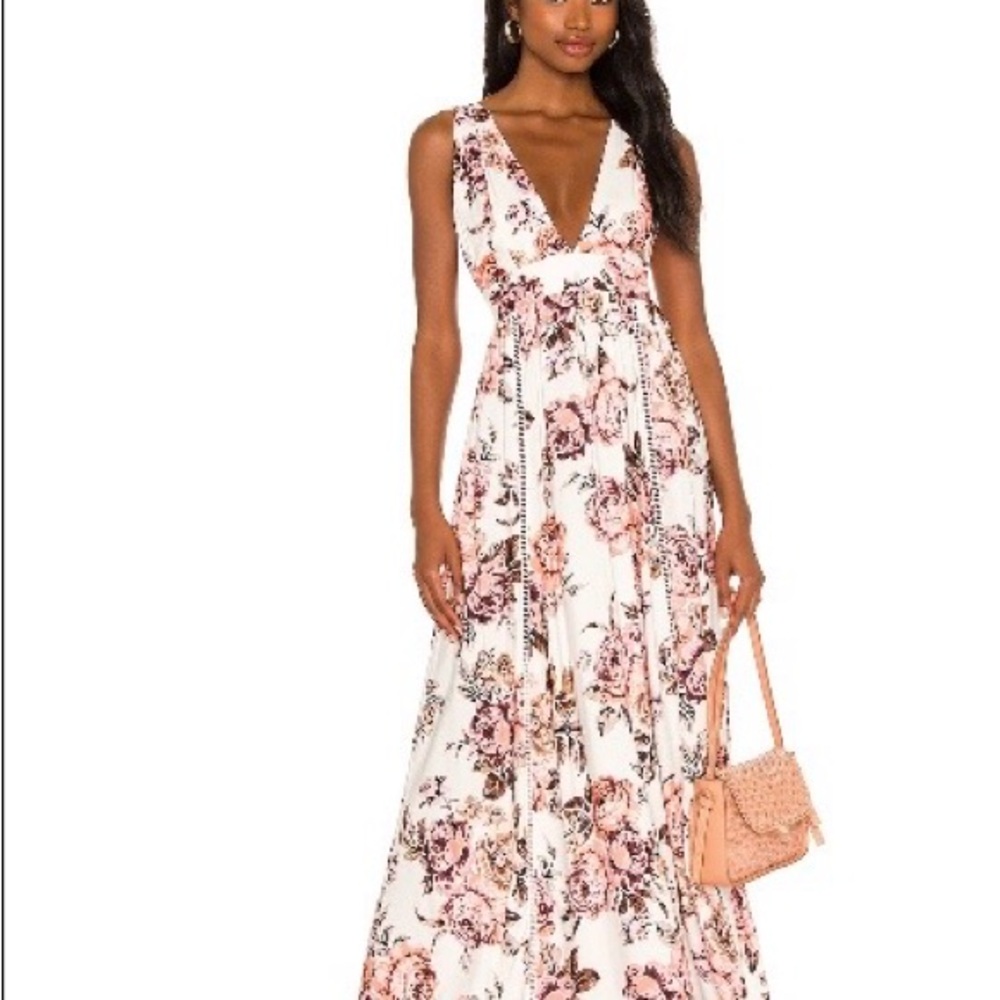 Maaji Floral Maxi Dress in Pink and White